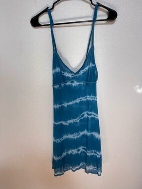 Victoria Secret Y2K Sheer Tie Dye Slip Dress Women’s XS/S Teal White